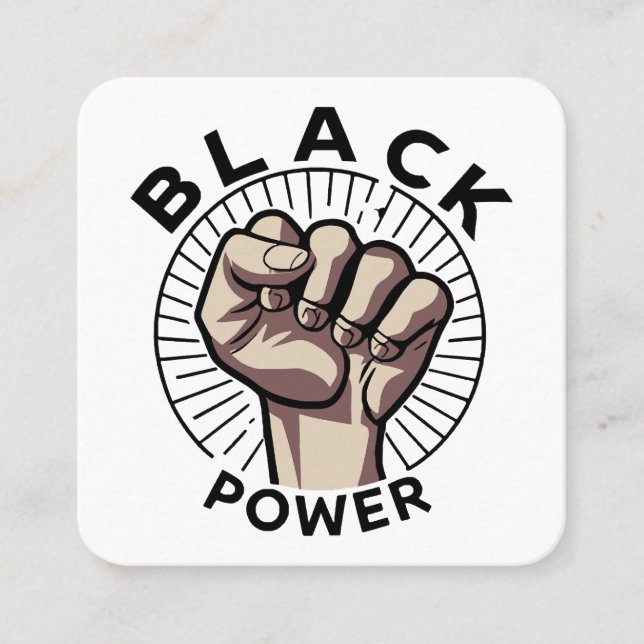 Black Power Afrocentric  Square Business Card (Front)