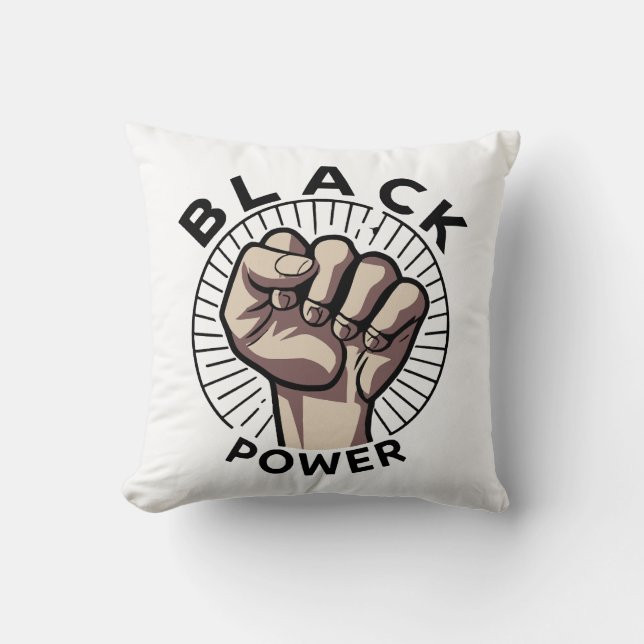 Black Power Afrocentric  Throw Pillow (Front)