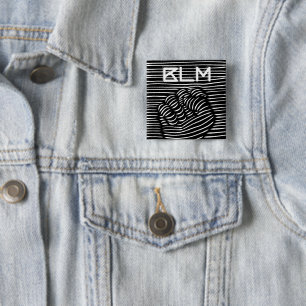 Black Power Fist Of BLM, Black History Month 2 Inch Square Button