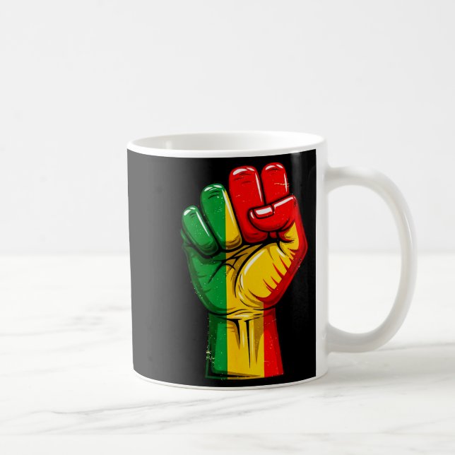 Black Power Fist Pan African Flag Raised Pride  Coffee Mug (Right)