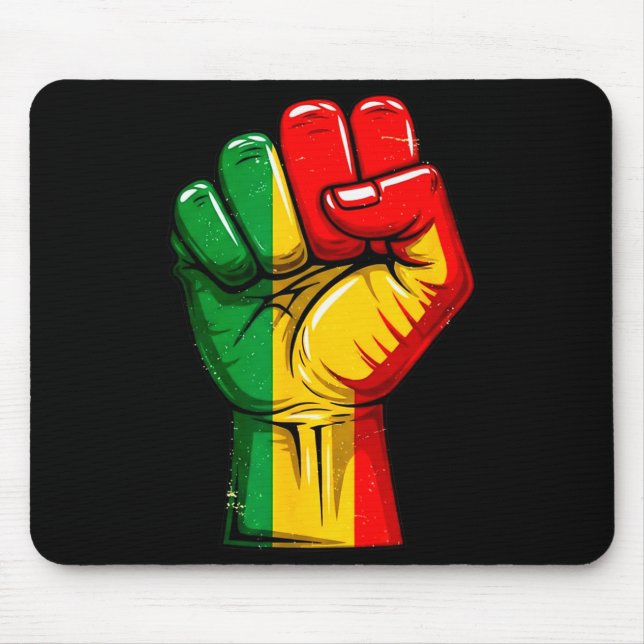 Black Power Fist Pan African Flag Raised Pride  Mouse Pad (Front)