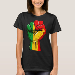 Black Power Fist Pan African Flag Raised Pride  T-Shirt