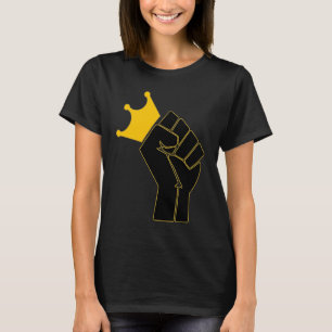 Black Power Fist with a Crown Black History Celebr T-Shirt