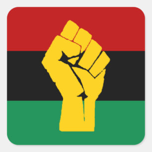 Black Power Pan African Flag Square Sticker