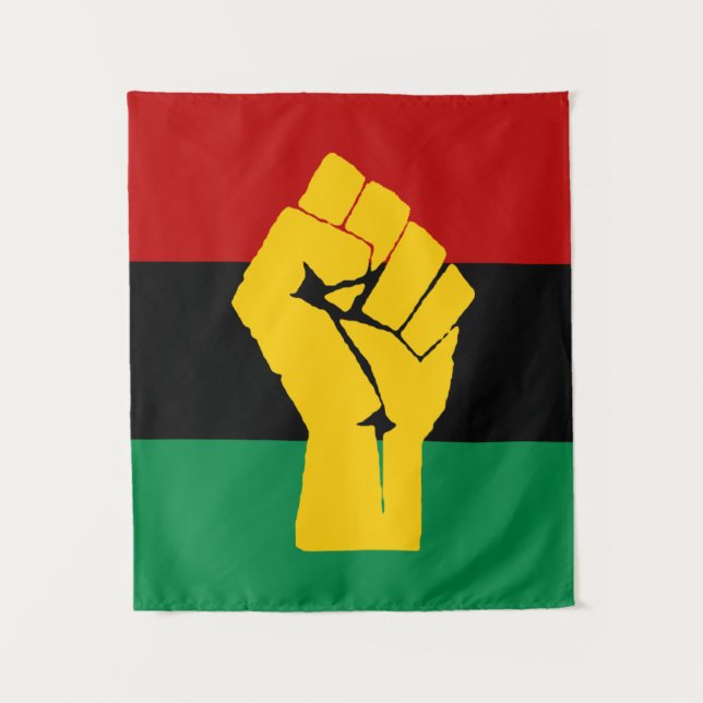 Black Power Pan African Flag Tapestry (Front)