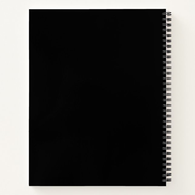 Black Practice Musical note design Spiral Notebook (Back)