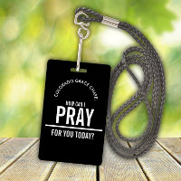 Black prayer church volunteers id badge