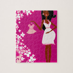 black pregnant woman jigsaw puzzle