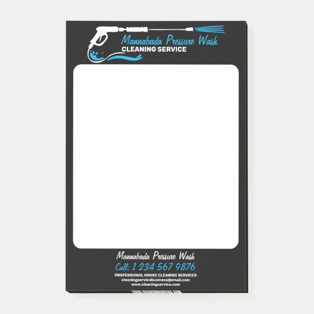 Black Pressure Power Washing Pro Clean Post-it Notes (Front)
