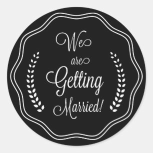 Black Pretty Script Seal Save the Date