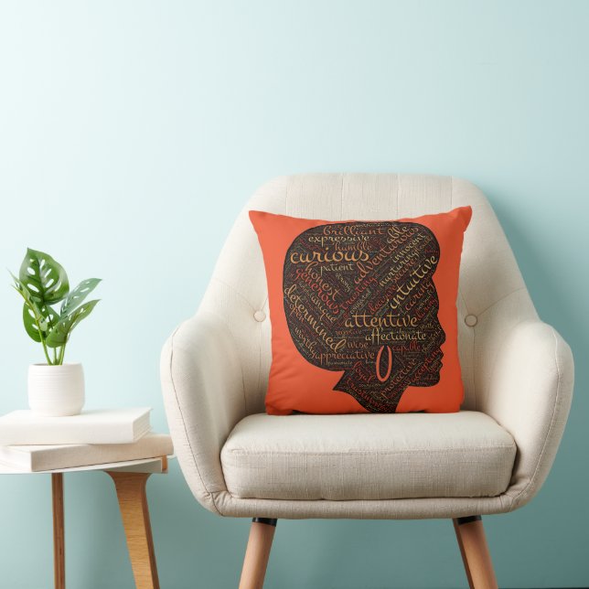 BLACK PRIDE AFRO QUEEN THROW PILLOW (Chair)