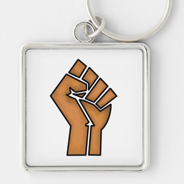 black pride fist unity history unity African brown Keychain (Front)