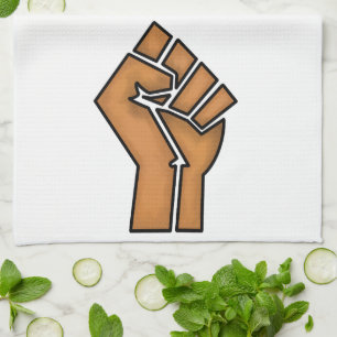 black pride fist unity history unity African brown Kitchen Towel