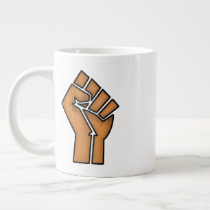 black pride fist unity history unity African brown Large Coffee Mug