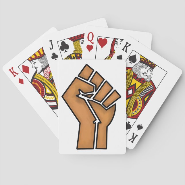 black pride fist unity history unity African brown Playing Cards (Back)
