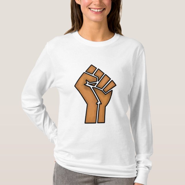 black pride fist unity history unity African brown T-Shirt (Front)