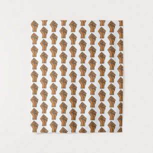 black pride fist unity history unity African brown Tapestry