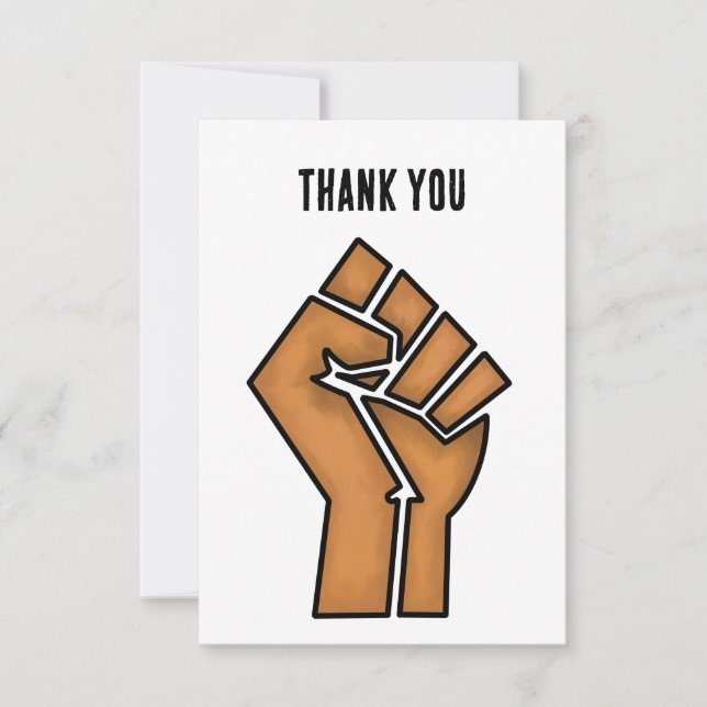 black pride fist unity history unity African brown Thank You Card (Front)