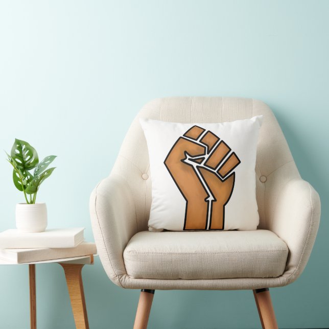 black pride fist unity history unity African brown Throw Pillow (Chair)