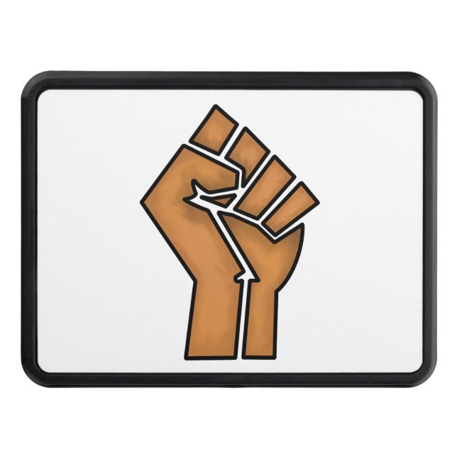 black pride fist unity history unity African brown Trailer Hitch Cover (Front)
