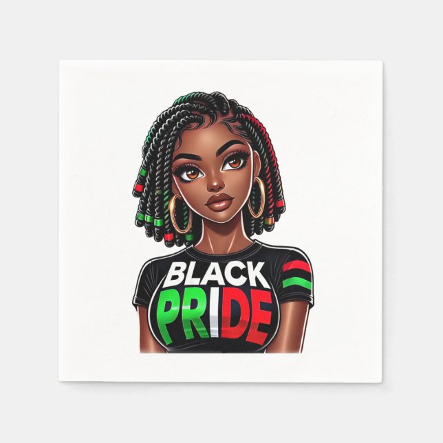 Black Pride Lady  Napkin (Front)