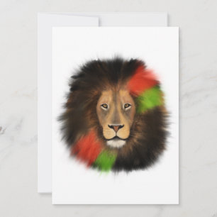 black pride lion red green unity jungle cat king invitation