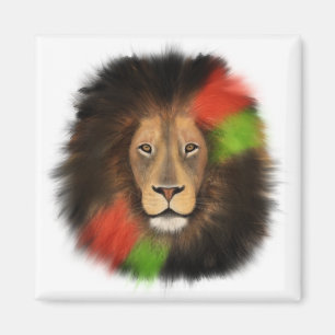 black pride lion red green unity jungle cat king magnet