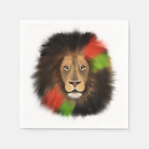 black pride lion red green unity jungle cat king napkin