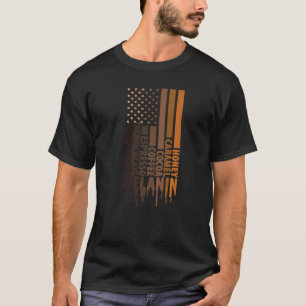 Black Pride Melanin America Flag Black History Men T-Shirt
