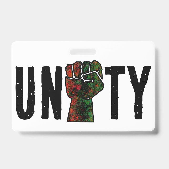 black pride red green fist pan African flag unity  Badge (Front)