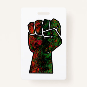 black pride red green fist pan African flag unity  Badge