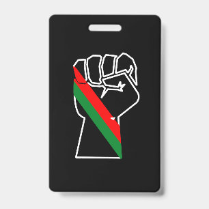 black pride red green fist pan African flag unity Badge