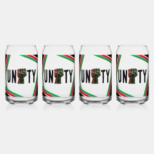 black pride red green fist pan African flag unity  Can Glass