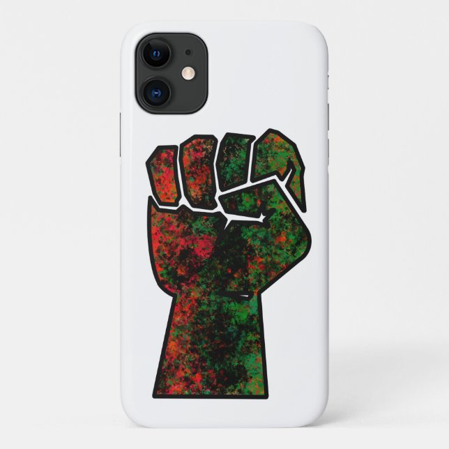 black pride red green fist pan African flag unity  Case-Mate iPhone Case (Back)