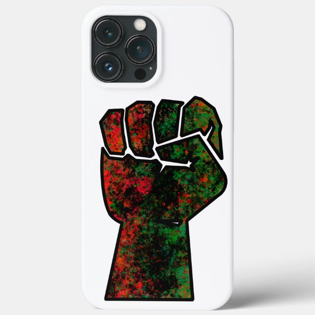 black pride red green fist pan African flag unity  Case-Mate iPhone Case (Back)