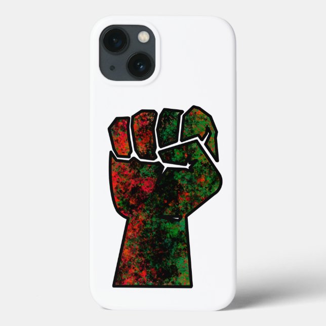 black pride red green fist pan African flag unity  Case-Mate iPhone Case (Back)