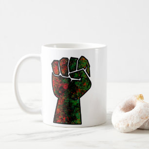 black pride red green fist pan African flag unity Coffee Mug