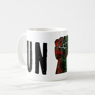 black pride red green fist pan African flag unity Coffee Mug