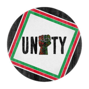 black pride red green fist pan African flag unity Cutting Board