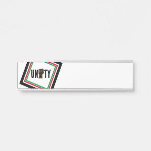 black pride red green fist pan African flag unity  Door Sign
