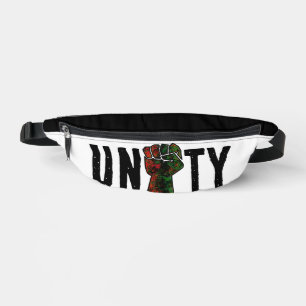 black pride red green fist pan African flag unity Fanny Pack