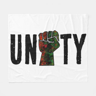 black pride red green fist pan African flag unity Fleece Blanket