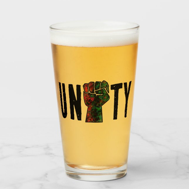 black pride red green fist pan African flag unity  Glass (Front Filled)