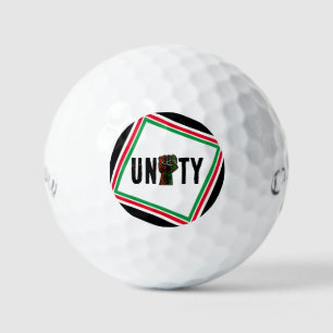 black pride red green fist pan African flag unity Golf Balls