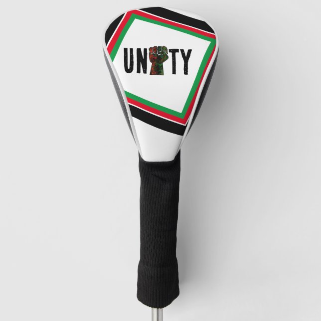 black pride red green fist pan African flag unity  Golf Head Cover (Front)