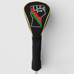 black pride red green fist pan African flag unity  Golf Head Cover