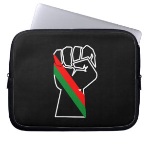 black pride red green fist pan African flag unity Laptop Sleeve