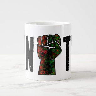 black pride red green fist pan African flag unity Large Coffee Mug