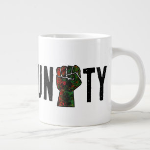 black pride red green fist pan African flag unity Large Coffee Mug