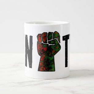 black pride red green fist pan African flag unity  Large Coffee Mug